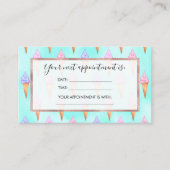 Cute roze Paarse Summer Ice Cream Cones Waterverf Afsprakenkaartje (Voorkant)