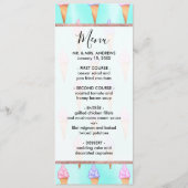 Cute roze Paarse Summer Ice Cream Cones Waterverf Menu (Voorkant)