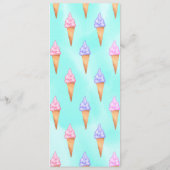 Cute roze Paarse Summer Ice Cream Cones Waterverf Menu (Achterkant)