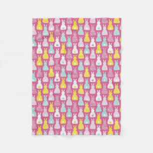 Cute roze paashaas konijn patroon fleece deken