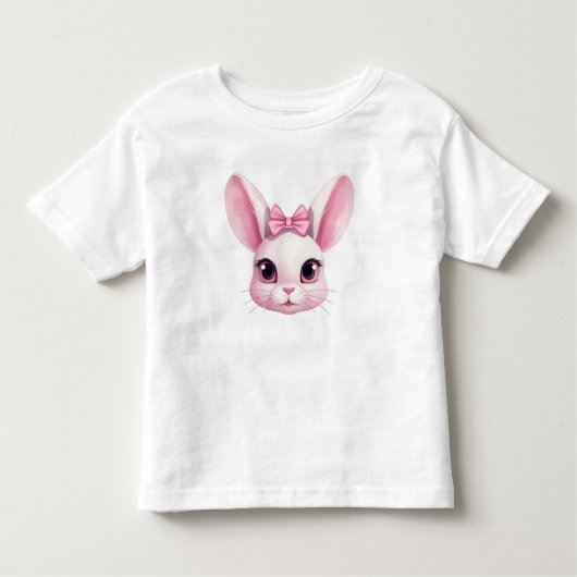 Cute Roze Paashaas Portret Cadeau Kinderen T-shirt (Voorkant)