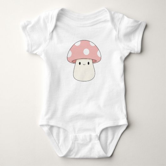 Cute Roze Paddenstoel Baby Bodysuit – Kawaii Toads (Voorkant)