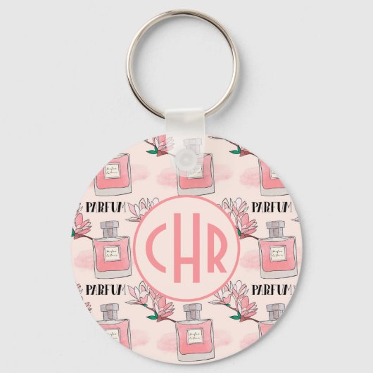 Cute roze parfums | Parfum | Floral | Monogram Sleutelhanger (Achterkant)