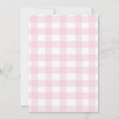 Cute Roze Pastel Gingham Baby Shower Bedankkaart (Achterkant)