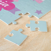 Cute roze, persoonlijk geïndividualiseerd Magical  Legpuzzel (Zijkant)