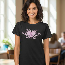 Cute Roze Pi in een Hart T-Shirt