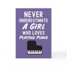 Cute Roze Pianist Kaarten Voor Meisjes Kid Piano S