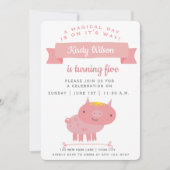 Cute roze piglet | Kinderen van Birthday Kaart (Voorkant)