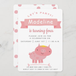 Cute roze piglet | Kinderen van Birthday Kaart