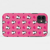 Cute roze pinguïn harten patroon Case-Mate iPhone case (Achterkant (horizontaal))