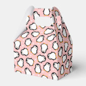 Cute roze pinguïn patroon bedankdoosjes (Achterkant)