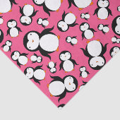 Cute roze pinguïn patroon tissuepapier (Detail)