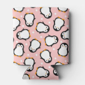 Cute roze pinguïnpatroon blikjeskoeler (Achterkant)