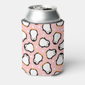 Cute roze pinguïnpatroon blikjeskoeler (Blikje Achterkant)