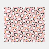 Cute roze pinguïnpatroon fleece deken (Voorkant (Horizontaal))