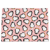 Cute roze pinguïnpatroon groot cadeauzakje (Voorkant)