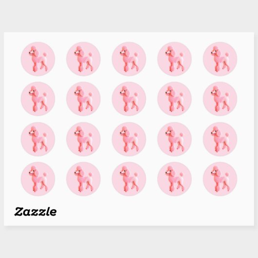 Cute Roze Podle Ronde Sticker (Vel)