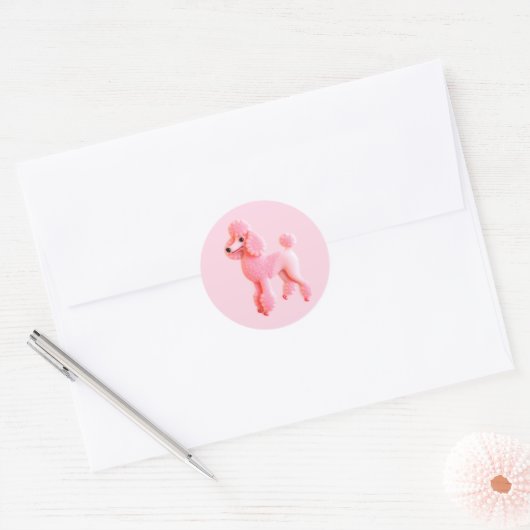 Cute Roze Podle Ronde Sticker (Envelop)