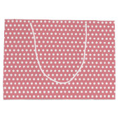 Cute roze poka dots met monogram en naam groot cadeauzakje (Achterkant)