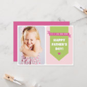 Cute roze poka Dots | Vaderdag Vaste Kaart (Voorkant / Achterkant in situ)