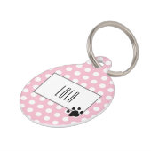 Cute roze polka dot paw print huisdierpenning (Zijkant)