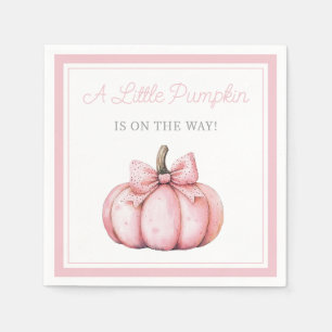 Cute Roze Pompoen Meisje Baby Shower Servet
