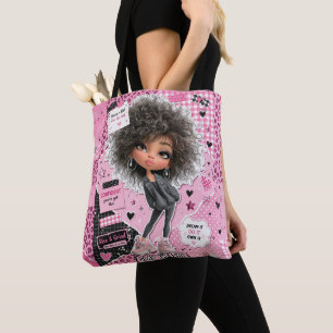 Cute Roze Poppen Collage Aesthetic Schoudertas Tote Bag