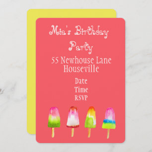 Cute roze popsicle kaart