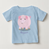 Cute roze pot bellied pig cartoon illustratie (Voorkant)