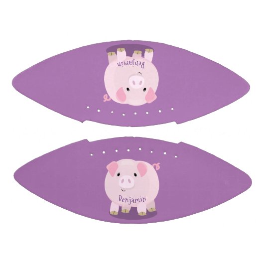 Cute roze pot bellied pig cartoon illustratie american football (Panelen)