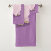 Cute roze pot bellied pig cartoon illustratie bad handdoek (Insitu)