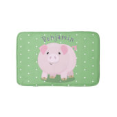 Cute roze pot bellied pig cartoon illustratie badmat (Voorkant)