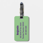 Cute roze pot bellied pig cartoon illustratie bagagelabel (Achterkant verticaal)