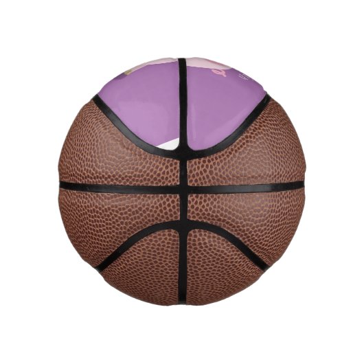 Cute roze pot bellied pig cartoon illustratie basketbal (Rechts)