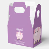 Cute roze pot bellied pig cartoon illustratie bedankdoosjes (Geopend)