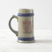 Cute roze pot bellied pig cartoon illustratie bierpul (Links)