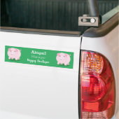 Cute roze pot bellied pig cartoon illustratie bumpersticker (Op Truck)