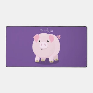 Cute roze pot bellied pig cartoon illustratie bureaumat
