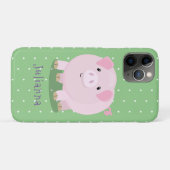 Cute roze pot bellied pig cartoon illustratie Case-Mate iPhone case (Achterkant (horizontaal))