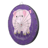 Cute roze pot bellied pig cartoon illustratie dartbord (Voorkant Rechts)