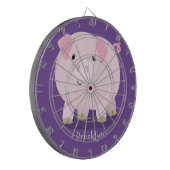 Cute roze pot bellied pig cartoon illustratie dartbord (Voorkant Links)