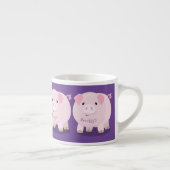 Cute roze pot bellied pig cartoon illustratie espresso kop (Rechts)