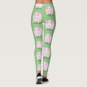 Cute roze pot bellied pig cartoon illustratie leggings (Achterkant)