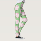 Cute roze pot bellied pig cartoon illustratie leggings (Rechts)