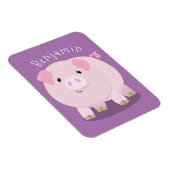 Cute roze pot bellied pig cartoon illustratie magneet (Rechterzijde)