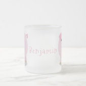 Cute roze pot bellied pig cartoon illustratie matglas koffiemok (Center)