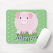 Cute roze pot bellied pig cartoon illustratie muismat (Met muis)