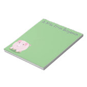 Cute roze pot bellied pig cartoon illustratie notitieblok (Linkerzijde)