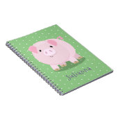 Cute roze pot bellied pig cartoon illustratie notitieboek (Rechterzijde)