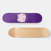 Cute roze pot bellied pig cartoon illustratie persoonlijk skateboard (Horizontaal)